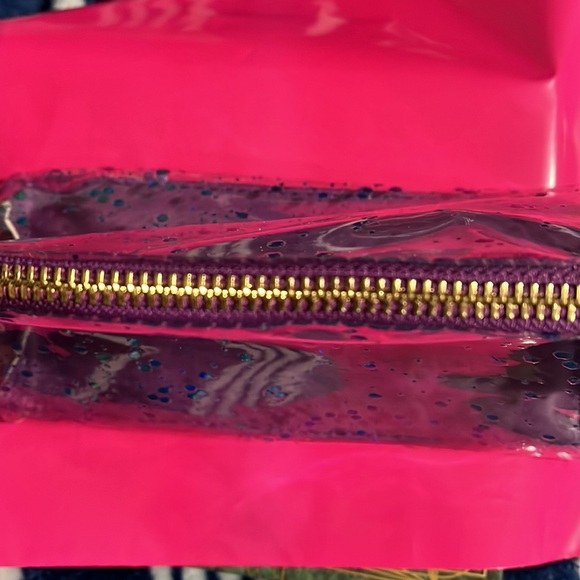 NEW Beauty Brand cosmetics bag purple, iridescent, glitter, see photos NEW - Picture 2 of 5